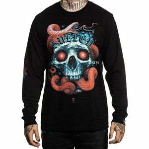 Sullen Clothing Red Scales L/S Tee M Skull Snake